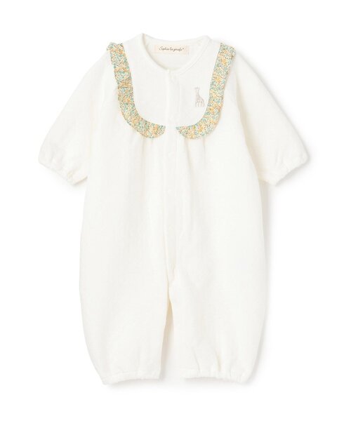 Sophie la girafe（ソフィーラジラフ）の「小花柄2WAYオール【日本製】（ロンパース・キッズ・オフホワイト/ピンク・50-70cm）」の8枚目の写真