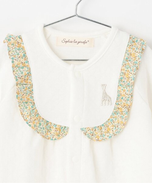 Sophie la girafe（ソフィーラジラフ）の「小花柄2WAYオール【日本製】（ロンパース・キッズ・オフホワイト/ピンク・50-70cm）」の9枚目の写真