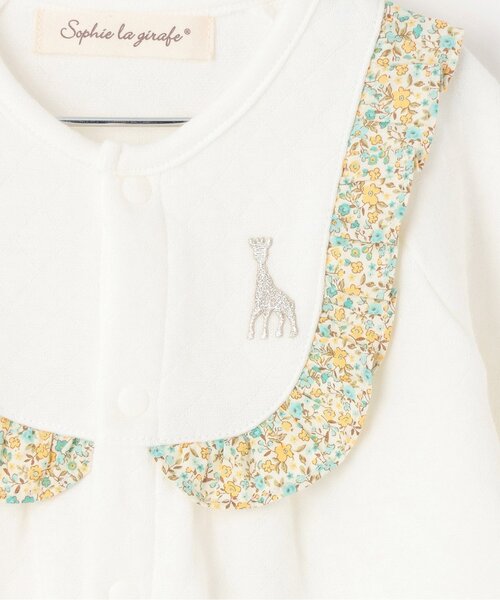 Sophie la girafe（ソフィーラジラフ）の「小花柄2WAYオール【日本製】（ロンパース・キッズ・オフホワイト/ピンク・50-70cm）」の10枚目の写真