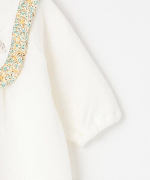 Sophie la girafe（ソフィーラジラフ）の「小花柄2WAYオール【日本製】（ロンパース・キッズ・オフホワイト/ピンク・50-70cm）」の3枚目の写真