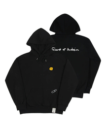 [UNISEX]図面ドットバックロゴフードティー_ブラック