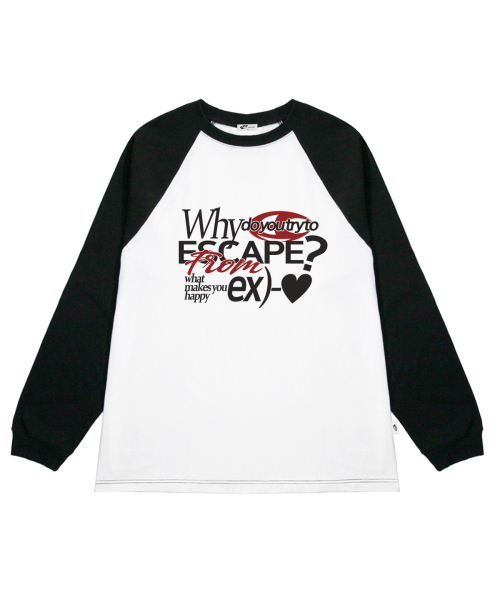 ESCAPEFROM(エスケープフロム)の「EXハートプリントロングスリーブブラック(Tシャツ/カットソー・レディース・その他・MEDIUM/LARGE/SMALL)」の1枚目の写真