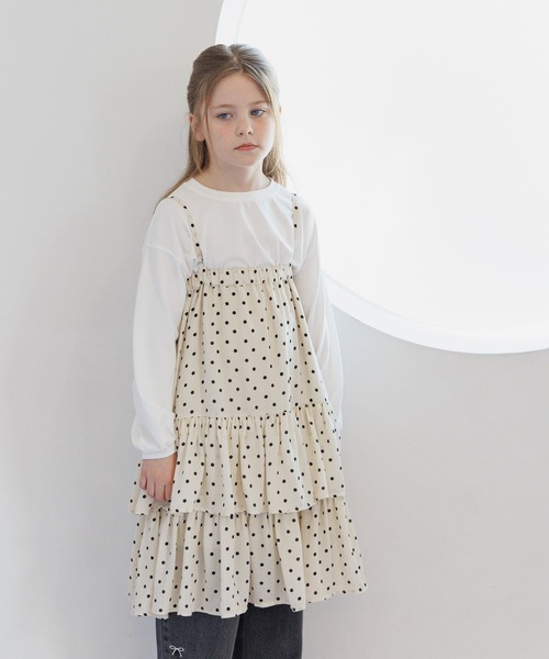 GLOBAL WORK(グローバルワーク)の「2wayティアードロングスカート/611227(スカート・キッズ・ブラック系/ブラック系9/ブラック系1/アイボリー・130cm/140cm/150cm/160cm)」の1枚目の写真