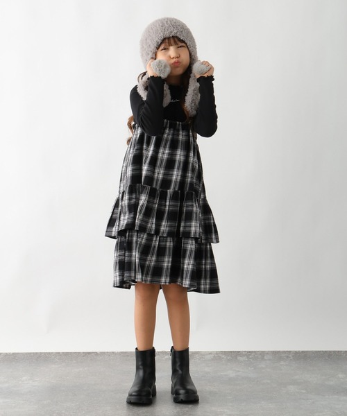 GLOBAL WORK(グローバルワーク)の「2wayティアードロングスカート/611227(スカート・キッズ・ブラック系/ブラック系9/ブラック系1/アイボリー・130cm/140cm/150cm/160cm)」の5枚目の写真