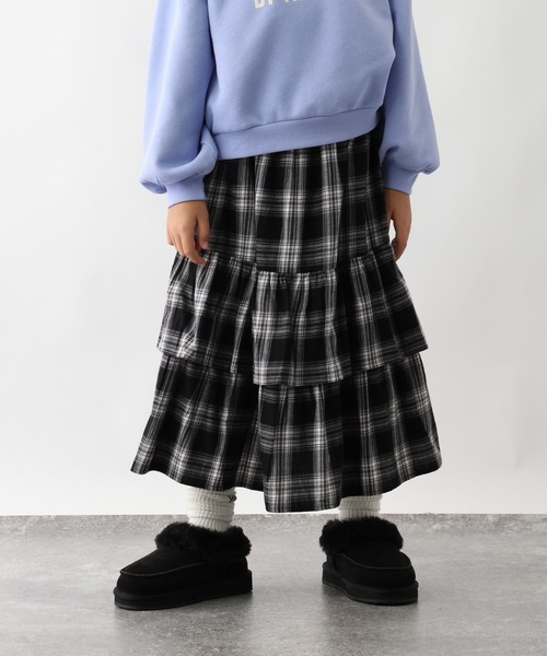 GLOBAL WORK(グローバルワーク)の「2wayティアードロングスカート/611227(スカート・キッズ・ブラック系/ブラック系9/ブラック系1/アイボリー・130cm/140cm/150cm/160cm)」の12枚目の写真