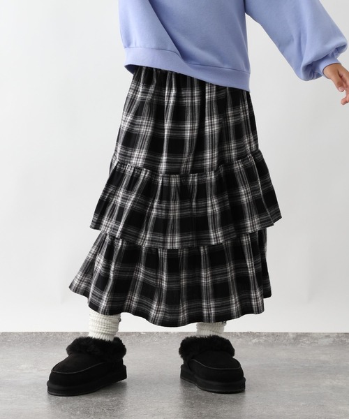 GLOBAL WORK(グローバルワーク)の「2wayティアードロングスカート/611227(スカート・キッズ・ブラック系/ブラック系9/ブラック系1/アイボリー・130cm/140cm/150cm/160cm)」の13枚目の写真