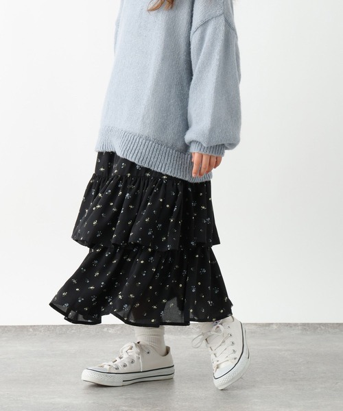 GLOBAL WORK(グローバルワーク)の「2wayティアードロングスカート/611227(スカート・キッズ・ブラック系/ブラック系9/ブラック系1/アイボリー・130cm/140cm/150cm/160cm)」の8枚目の写真