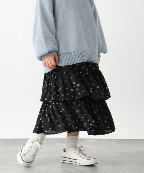 GLOBAL WORK(グローバルワーク)の「2wayティアードロングスカート/611227(スカート・キッズ・ブラック系/ブラック系9/ブラック系1/アイボリー・130cm/140cm/150cm/160cm)」の9枚目の写真