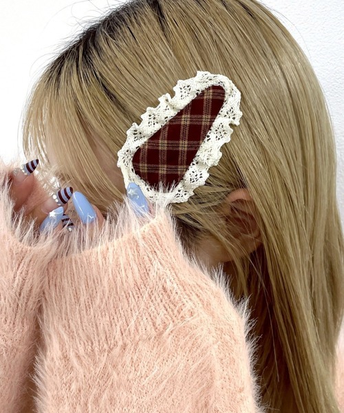 WEGO(ウィゴー)の「WEGO/【2点セット】フリルチェックパッチンピン(ヘアピン・レディース・ブルー系その他2/ブラック系その他2/ブラウン系その他2・FREE)」の3枚目の写真