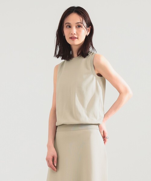 Demi-Luxe BEAMS(デミルクス ビームス)の「SLOANE / 18ゲージ 天竺 クルーネック ノースリーブ ニット(ニット/セーター・レディース・ホワイト/ベージュ・2)」の12枚目の写真