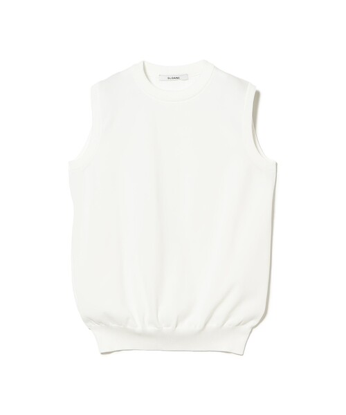 Demi-Luxe BEAMS(デミルクス ビームス)の「SLOANE / 18ゲージ 天竺 クルーネック ノースリーブ ニット(ニット/セーター・レディース・ホワイト/ベージュ・2)」の13枚目の写真