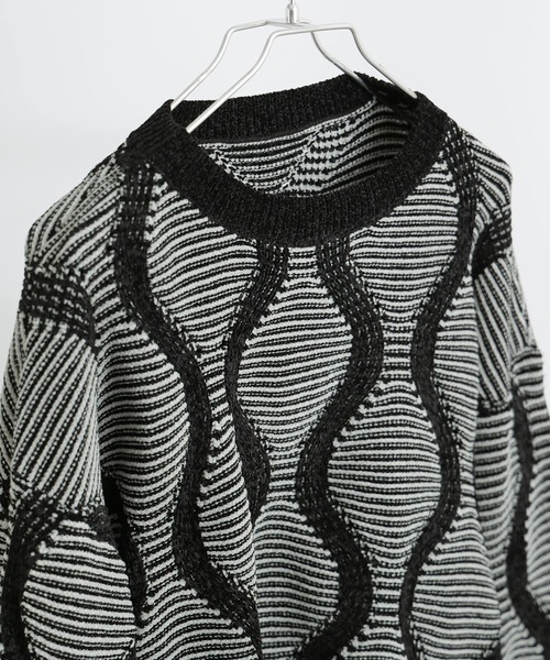 Fashion Letter(ファッションレター)の「ひょうたんジャガード柄 ニットプルオーバー(ニット/セーター・レディース・ブラック/ブラウン・M)」の21枚目の写真