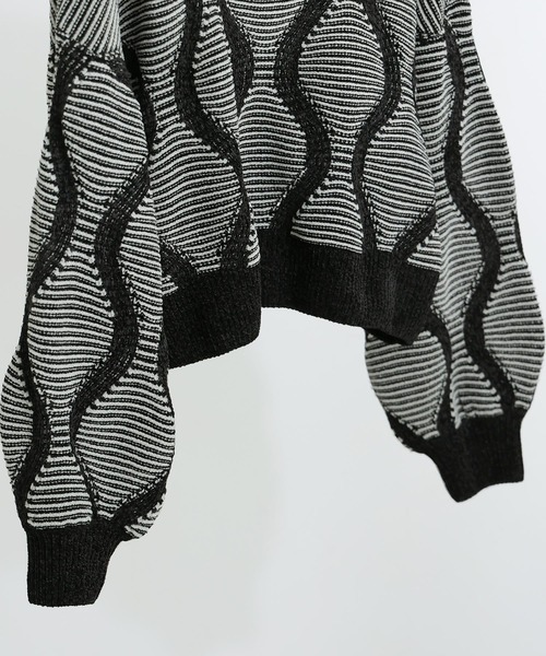 Fashion Letter(ファッションレター)の「ひょうたんジャガード柄 ニットプルオーバー(ニット/セーター・レディース・ブラック/ブラウン・M)」の22枚目の写真