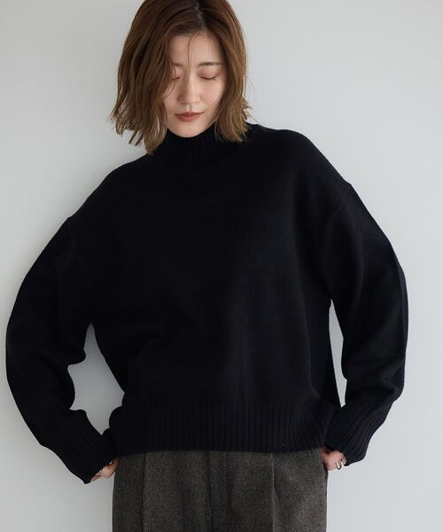 YECCA VECCA（イェッカヴェッカ）の「ワイドリブニット（ニット/セーター・レディース・イエロー/ブラック/ライトブルー/アイボリー・FREE）」の9枚目の写真