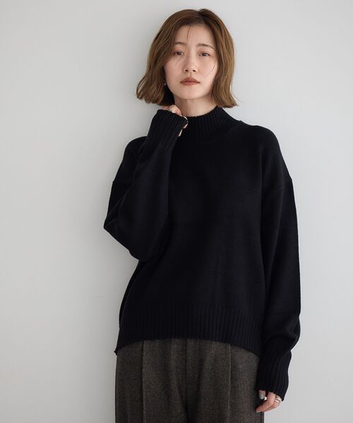 YECCA VECCA（イェッカヴェッカ）の「ワイドリブニット（ニット/セーター・レディース・イエロー/ブラック/ライトブルー/アイボリー・FREE）」の10枚目の写真