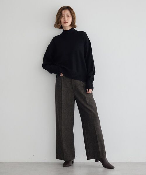 YECCA VECCA（イェッカヴェッカ）の「ワイドリブニット（ニット/セーター・レディース・イエロー/ブラック/ライトブルー/アイボリー・FREE）」の14枚目の写真