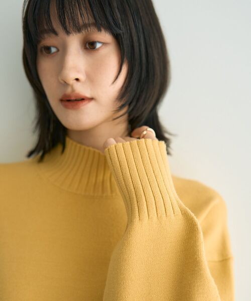 YECCA VECCA（イェッカヴェッカ）の「ワイドリブニット（ニット/セーター・レディース・イエロー/ブラック/ライトブルー/アイボリー・FREE）」の16枚目の写真