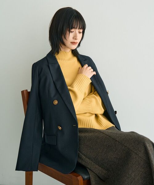 YECCA VECCA（イェッカヴェッカ）の「ワイドリブニット（ニット/セーター・レディース・イエロー/ブラック/ライトブルー/アイボリー・FREE）」の18枚目の写真