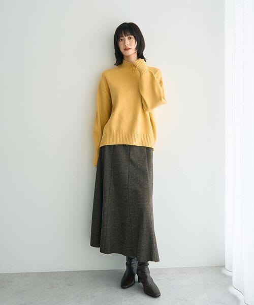 YECCA VECCA（イェッカヴェッカ）の「ワイドリブニット（ニット/セーター・レディース・イエロー/ブラック/ライトブルー/アイボリー・FREE）」の19枚目の写真