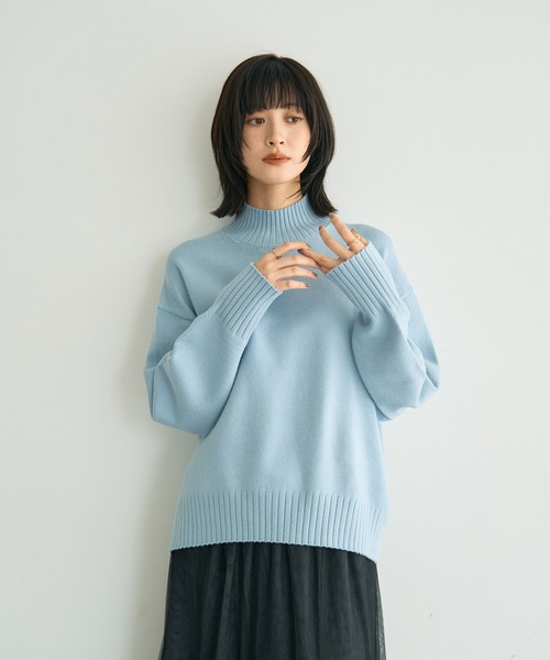 YECCA VECCA（イェッカヴェッカ）の「ワイドリブニット（ニット/セーター・レディース・イエロー/ブラック/ライトブルー/アイボリー・FREE）」の7枚目の写真