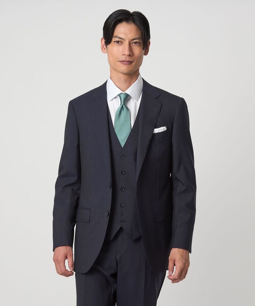 green label relaxing(グリーンレーベルリラクシング)の「REDA トロピカル 無地 2B RV スーツジャケット(スーツジャケット・メンズ・ネイビー/ダークグレー/ダークブラウン/ダークグリーン/ブラック・52/50/48/46/44/42)」の1枚目の写真