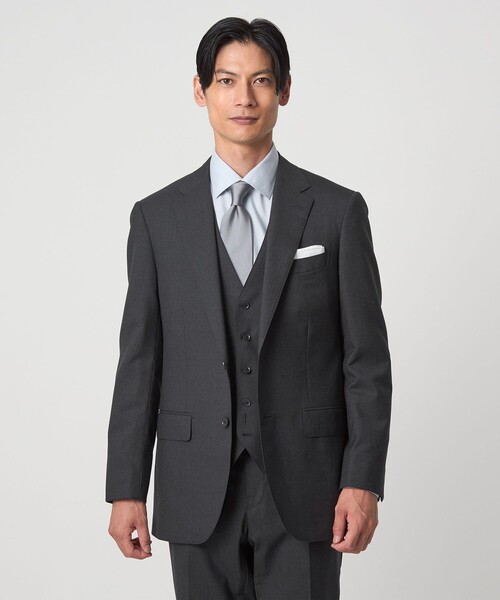 green label relaxing(グリーンレーベルリラクシング)の「REDA トロピカル 無地 2B RV スーツジャケット(スーツジャケット・メンズ・ネイビー/ダークグレー/ダークブラウン/ダークグリーン/ブラック・52/50/48/46/44/42)」の3枚目の写真