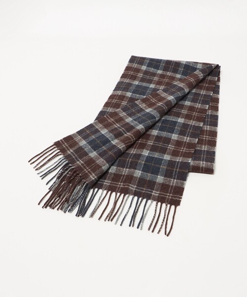Barbour（バブアー）の「＜Barbour＞タータンチェック マフラー（マフラー・メンズ・ライトグレー/レッド/ダークブラウン/ベージュ/ロイヤルブルー/ネイビー/ケリーグリーン/ダークグリーン/オリーブ・FREE）」の3枚目の写真