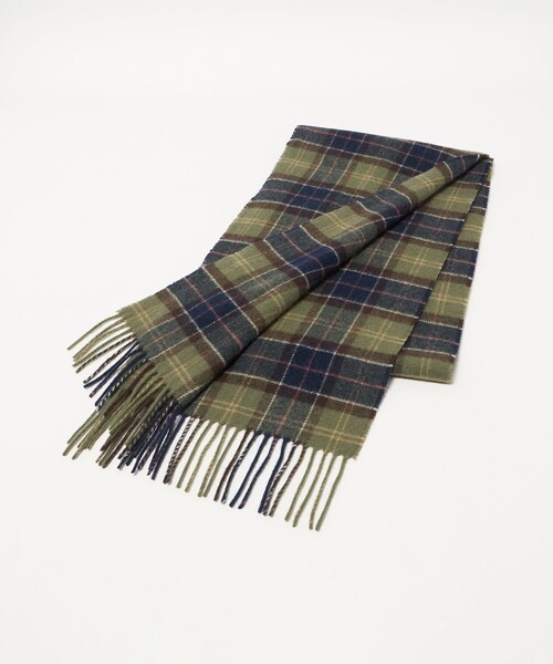 Barbour チェック柄マフラー グリーン系 Barbour＞タータンチェック マフラー（マフラー）｜Barbour（バブアー