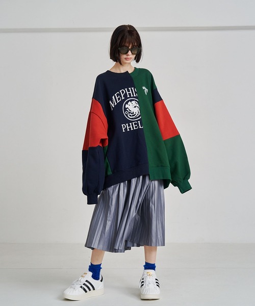SeeSew(シーソー)の「【UNISEX】CRAFT MULTI SWEAT/クラフトマルチスウェット(スウェット・メンズ・ブラック/グリーン・M/L)」の3枚目の写真