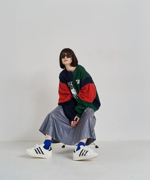 SeeSew(シーソー)の「【UNISEX】CRAFT MULTI SWEAT/クラフトマルチスウェット(スウェット・メンズ・ブラック/グリーン・M/L)」の4枚目の写真