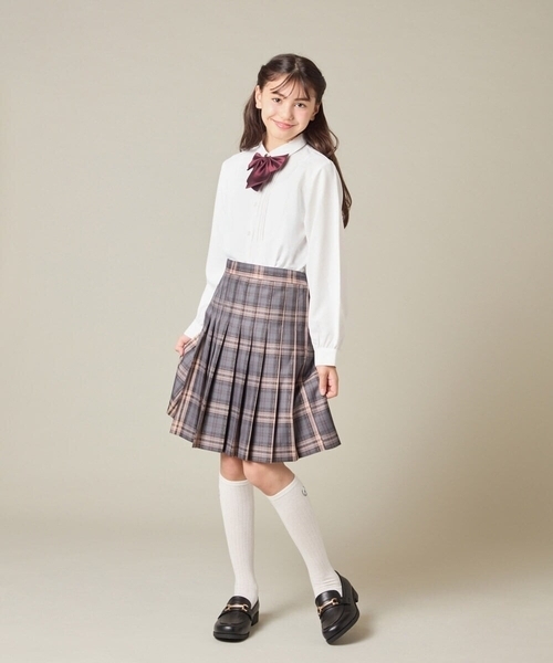 a.v.v（アーヴェヴェ）の「[150-160]【卒服】ラメチェックプリーツスカート（スカート・キッズ・ダークインディゴブルー/チャコールグレー・150/160）」の6枚目の写真