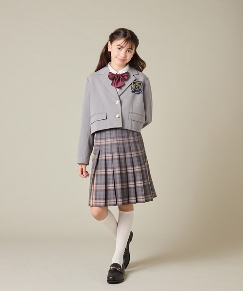 a.v.v（アーヴェヴェ）の「[150-160]【卒服】ラメチェックプリーツスカート（スカート・キッズ・ダークインディゴブルー/チャコールグレー・150/160）」の11枚目の写真