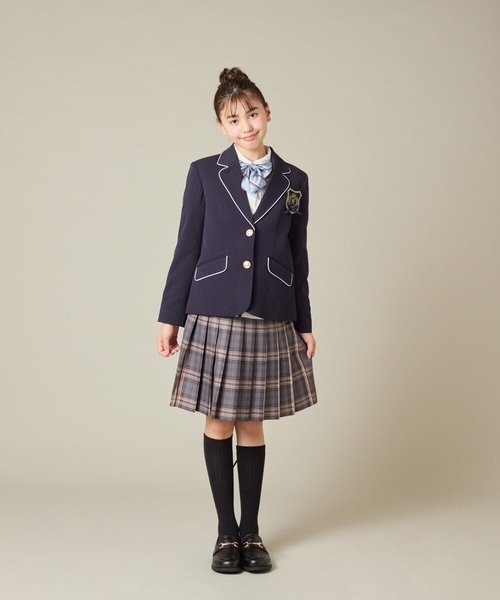 a.v.v（アーヴェヴェ）の「[150-160]【卒服】ラメチェックプリーツスカート（スカート・キッズ・ダークインディゴブルー/チャコールグレー・150/160）」の19枚目の写真