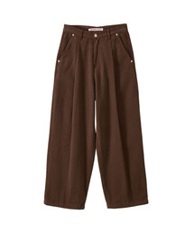 UNKNOWN PLANET（アンノウンプラネット）の「One-tuck wide-leg fleece cotton pants, brown（その他パンツ）」