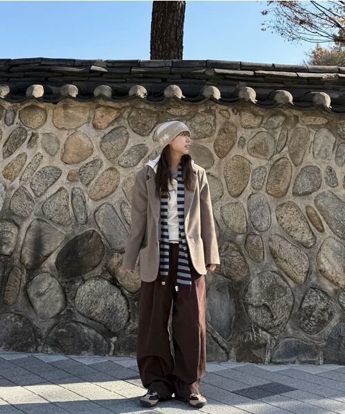 UNKNOWN PLANET（アンノウンプラネット）の「ワンタックワイド起毛綿パンツブラウン（その他パンツ・レディース・その他・MEDIUM/LARGE/SMALL）」の3枚目の写真