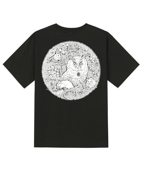 KAN6312(カン6312)の「KTB0141 オウル 半袖Tシャツ - ブラック(Tシャツ/カットソー・メンズ・その他・SMALL/MEDIUM/LARGE/X-LARGE)」の1枚目の写真