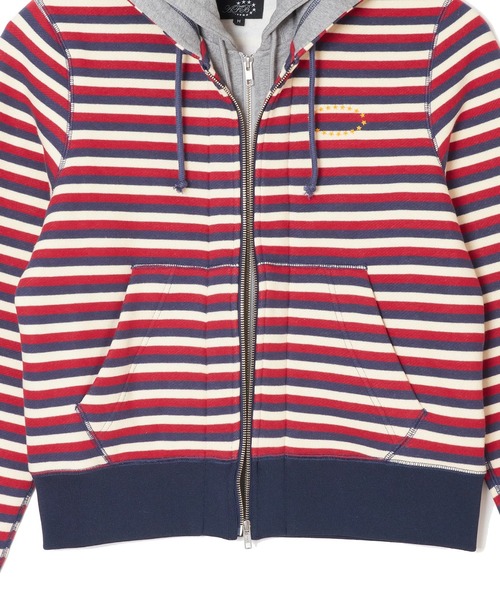 AFB（エーエフビー）の「DOUBLE LAYERD ZIP UP HOODIE（パーカー・メンズ・ピンク/レッド・M/L）」の9枚目の写真