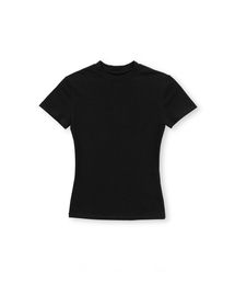WシュリンクTシャツ、ブラック