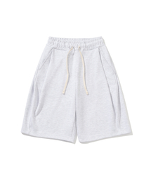 KNITTED（ニッティド）の「バミューダトレーニングハーフパンツ メランジェホワイト（その他パンツ）」