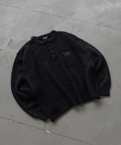 kutir(クティール)の「HENLEY NECK SHAGGY PULLOVER KNIT/ヘンリーネックシャギープルオーバーニット(ニット/セーター・メンズ・ネイビー/ブラウン/ブラック/カーキ・LARGE/MEDIUM)」の19枚目の写真