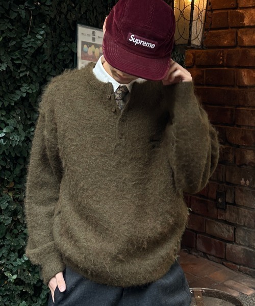 kutir(クティール)の「HENLEY NECK SHAGGY PULLOVER KNIT/ヘンリーネックシャギープルオーバーニット(ニット/セーター・メンズ・ネイビー/ブラウン/ブラック/カーキ・LARGE/MEDIUM)」の7枚目の写真