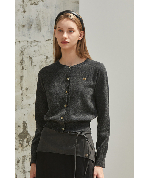 ANOETIC(アノエティック)の「SOLID ROUND CARDIGAN_CHARCOAL(カーディガン/ボレロ・レディース・チャコール・FREE)」の1枚目の写真