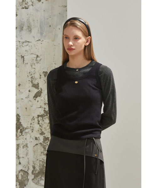 ANOETIC(アノエティック)の「SOLID ROUND CARDIGAN_CHARCOAL(カーディガン/ボレロ・レディース・チャコール・FREE)」の4枚目の写真
