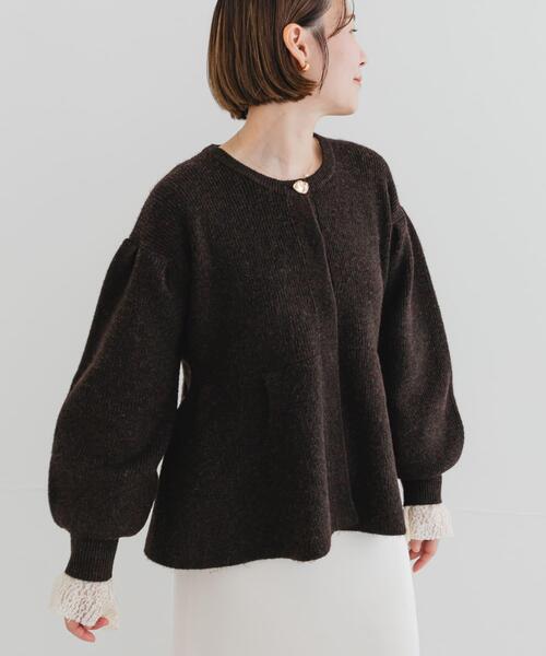 F by ROSSO(エフバイロッソ)の「F by ROSSO ペプラムボリュームスリーブカーディガン(カーディガン/ボレロ・レディース・ブラウン/チャコールグレー・FREE)」の15枚目の写真