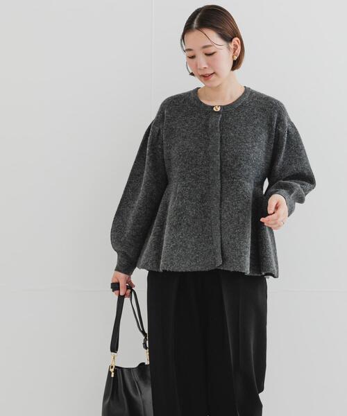 F by ROSSO(エフバイロッソ)の「F by ROSSO ペプラムボリュームスリーブカーディガン(カーディガン/ボレロ・レディース・ブラウン/チャコールグレー・FREE)」の10枚目の写真