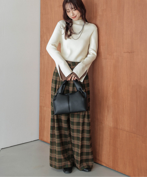 セール】レイヤード風 フレアスリーブ ニットプルオーバー（ニット