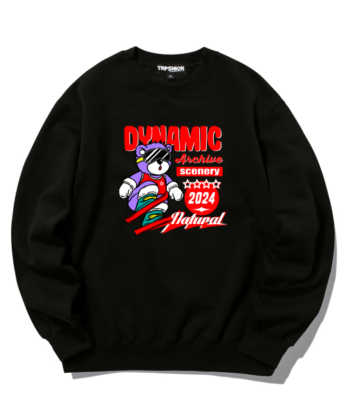 TRIPSHION(トリップション)の「SKI PLAYER BEAR グラフィッククルーネック - ブラック(スウェット・メンズ・その他・MEDIUM/LARGE/X-LARGE)」の1枚目の写真