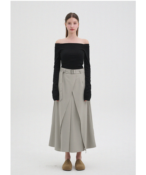 MICANE(ミケーネ)の「ヘリアベルトラップマキシスカート(スカート・レディース・ベージュ/ブラック・MEDIUM/LARGE/X-LARGE/XX-LARGE/X-SMALL/SMALL)」の5枚目の写真