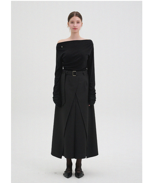 MICANE(ミケーネ)の「ヘリアベルトラップマキシスカート(スカート・レディース・ベージュ/ブラック・MEDIUM/LARGE/X-LARGE/XX-LARGE/X-SMALL/SMALL)」の9枚目の写真