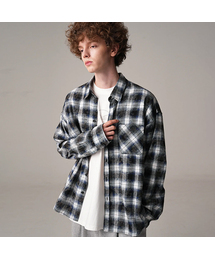Jidan Overfit Check Shirt BLUE